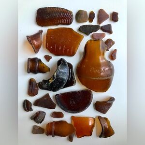 Antique genuine brown sea glass